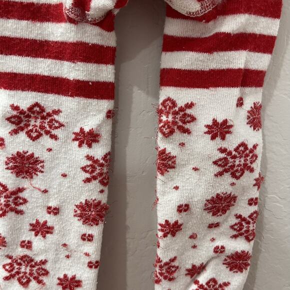 Hanna Andersson Christmas Red Snowflake Stripe Ruffle Tights - Picture 6 of 10